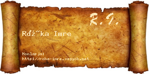 Róka Imre névjegykártya